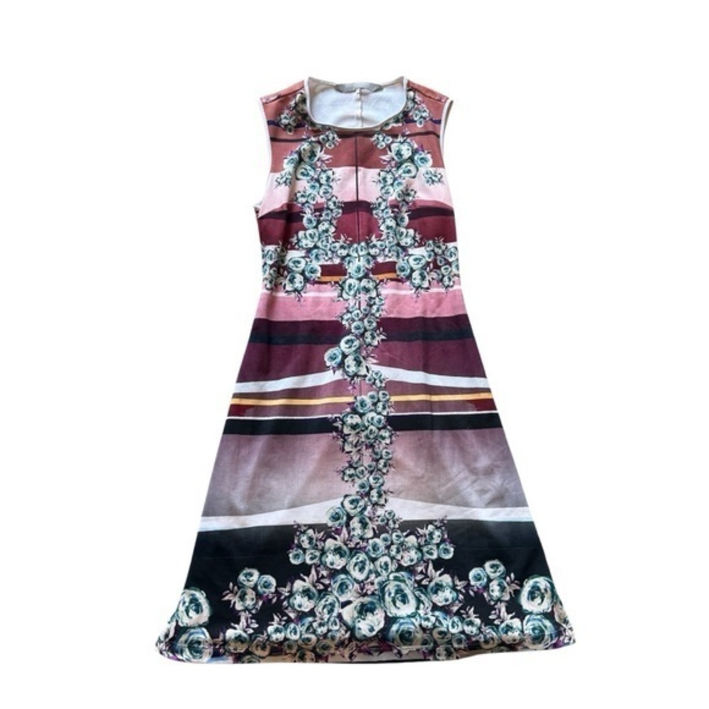 Clover canyon Floral Sleeveless Dress with Stripes